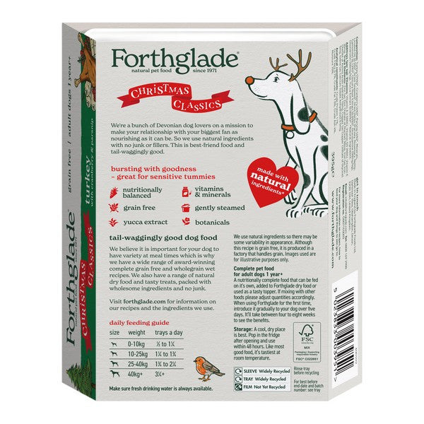 Forthglade Adult Christmas Turkey, Cranberry & Parsnip GF 395g