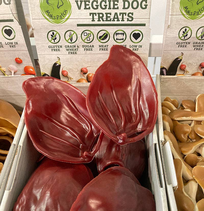 Vegetarian Dog Treats - Maks Patch Natural Smoked & Peanut Butter Pigs Ears