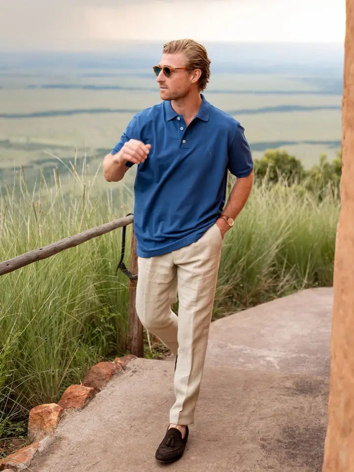 KOY Dark Blue Piqué Cotton Polo