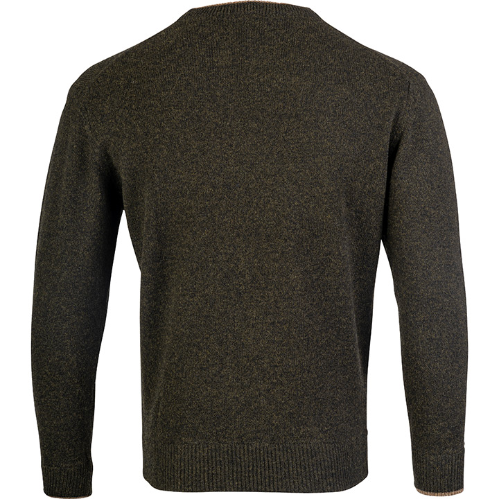 Ashcombe 100% Lambswool Crewknit Dark Olive