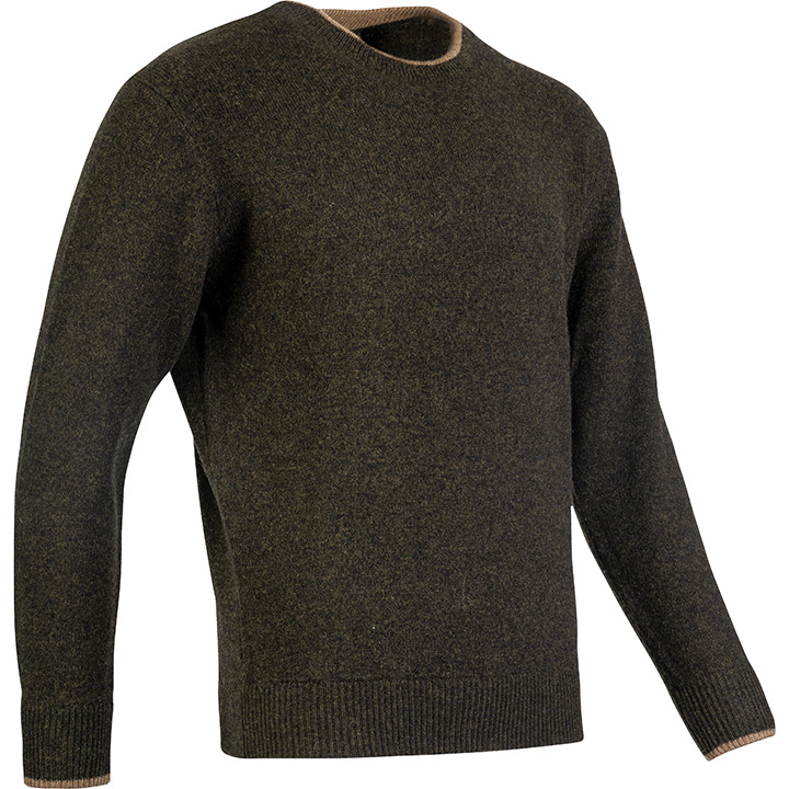 Jack Pyke Ashcombe 100% Lambswool Crewknit Dark Olive