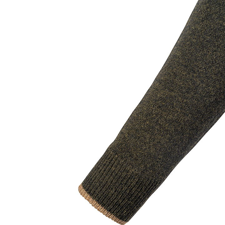 Jack Pyke Ashcombe 100% Lambswool Crewknit Dark Olive