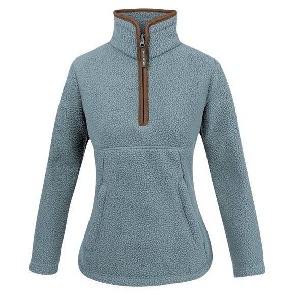 Jack Pyke Ladies Half Zip Sherpa Fleece Pullover Ice Blue