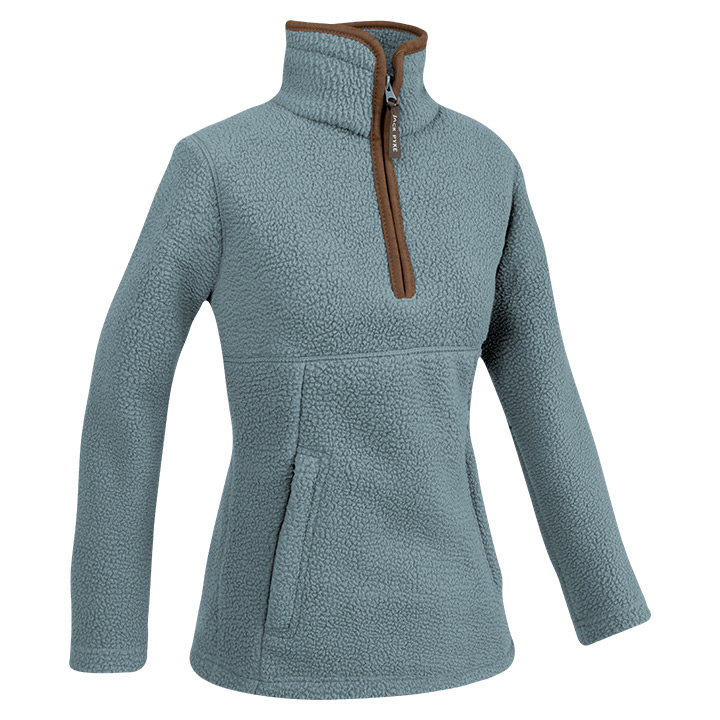 Jack Pyke Ladies Half Zip Sherpa Fleece Pullover Ice Blue