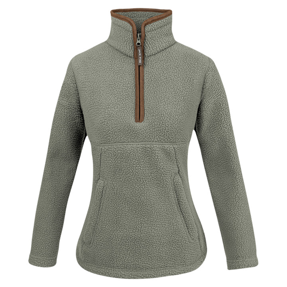 Jack Pyke Ladies Half Zip Sherpa Fleece Pullover Sage