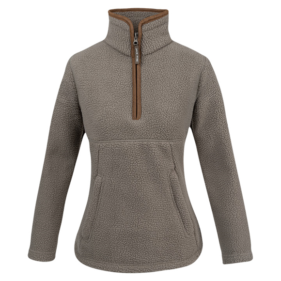 Jack Pyke Ladies Half Zip Sherpa Fleece Pullover Shiitake