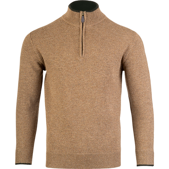 Ashcombe 100% Lambswool Zipknit Barley