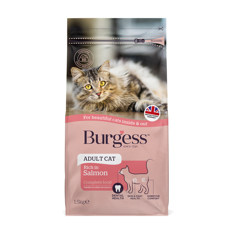 Burgess Adult Cat Rich in Scottish Salmon 1.5kg