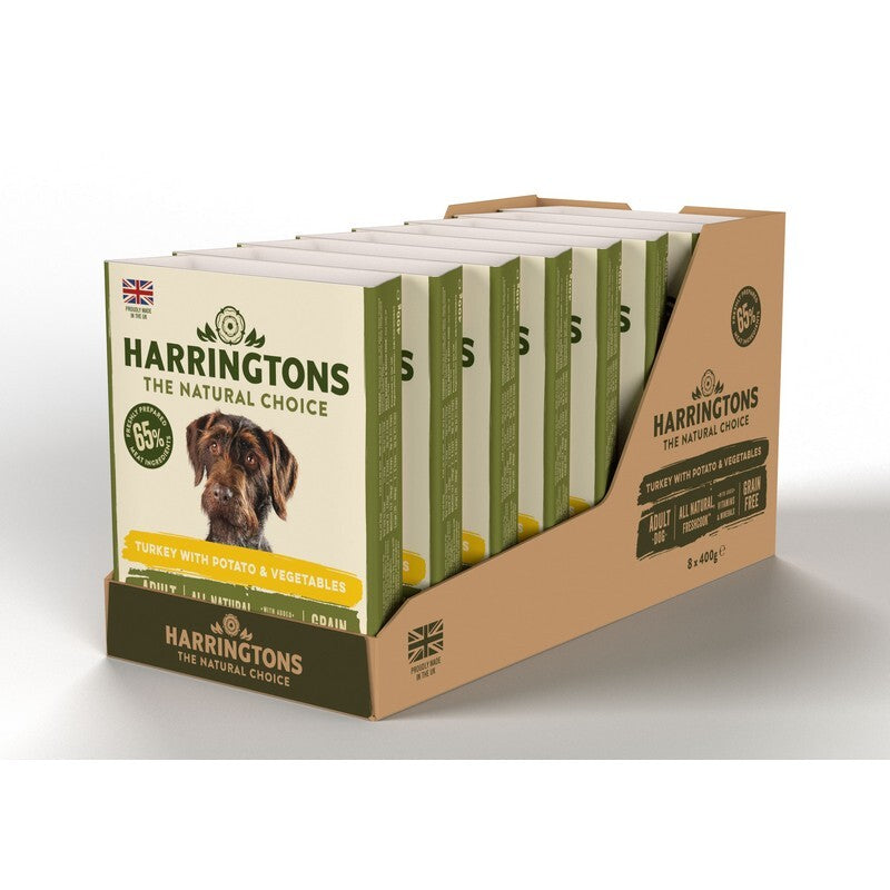 Harringtons Wet Turkey & Potato Dog Food Trays 400g