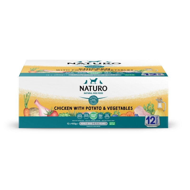 Naturo Adult Grain Free Chicken with Potato & Veg Trays 400g x 12