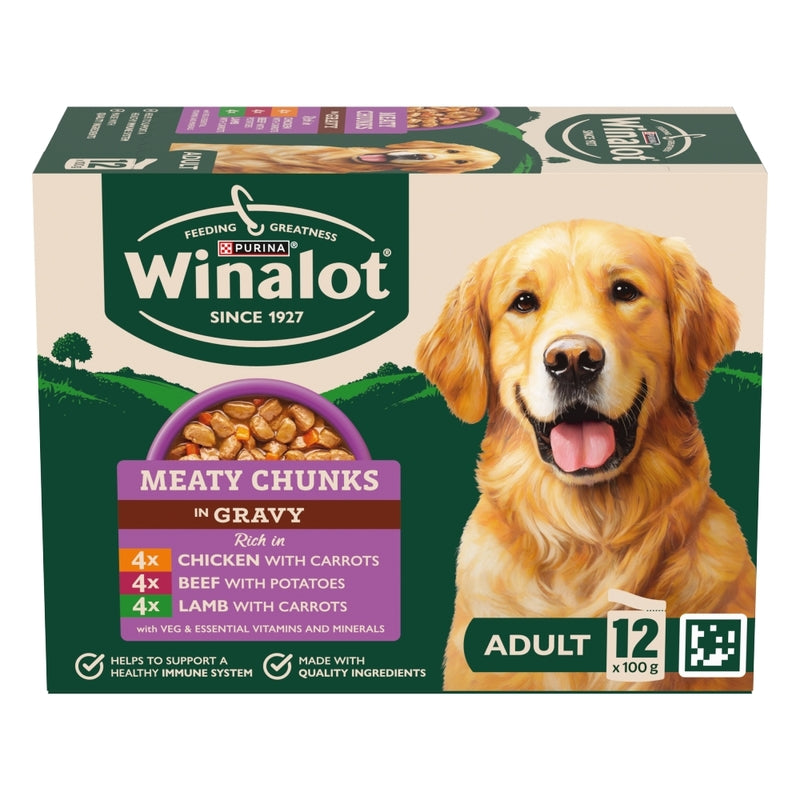 Winalot Adult Meaty Chunks in Gravy 100g x 12