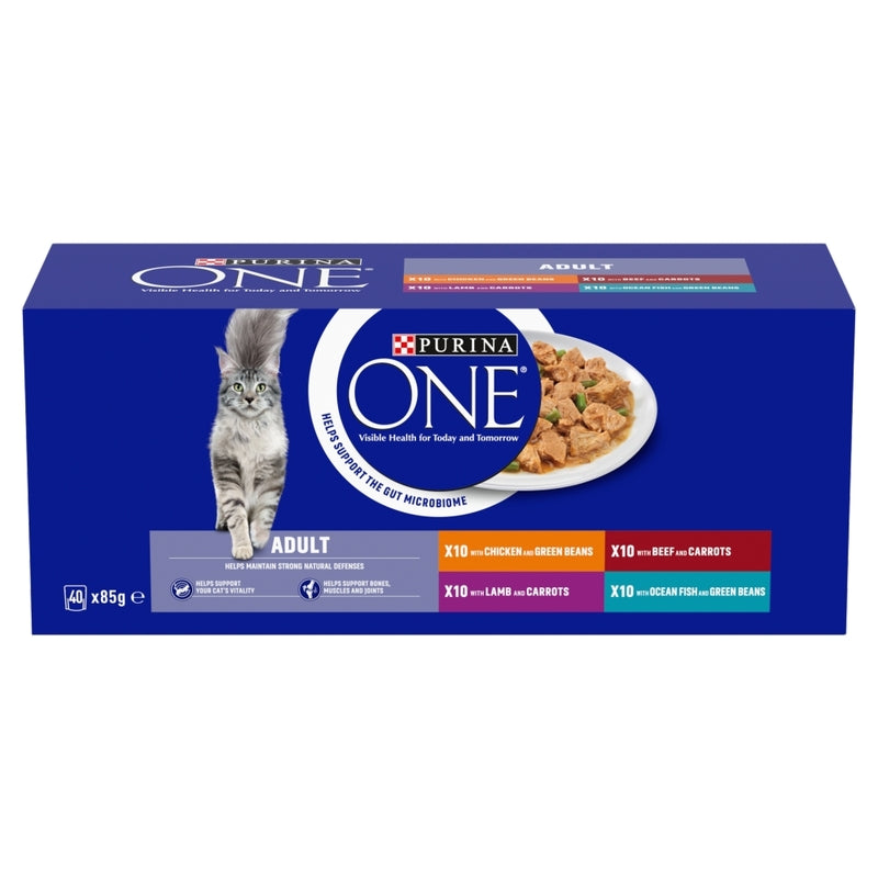 Purina One Adult Mini Fillets Mixed Selection in Gravy Pouches 85g x 40