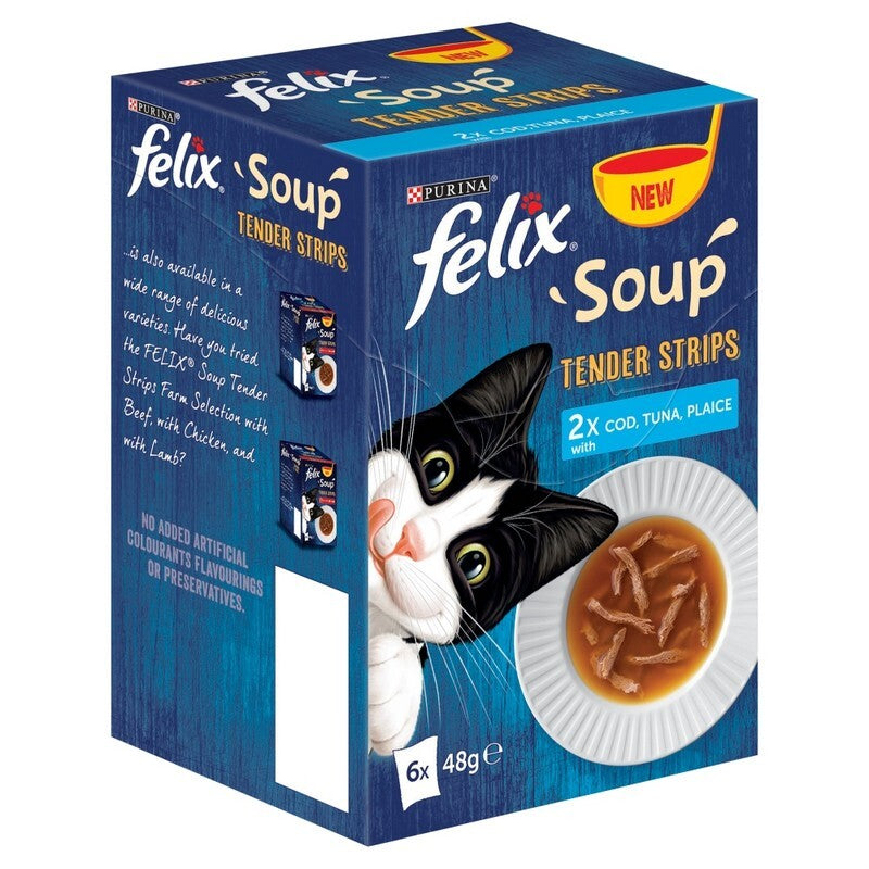 Felix Soup Tender Strips Fish Selection 48g x 6