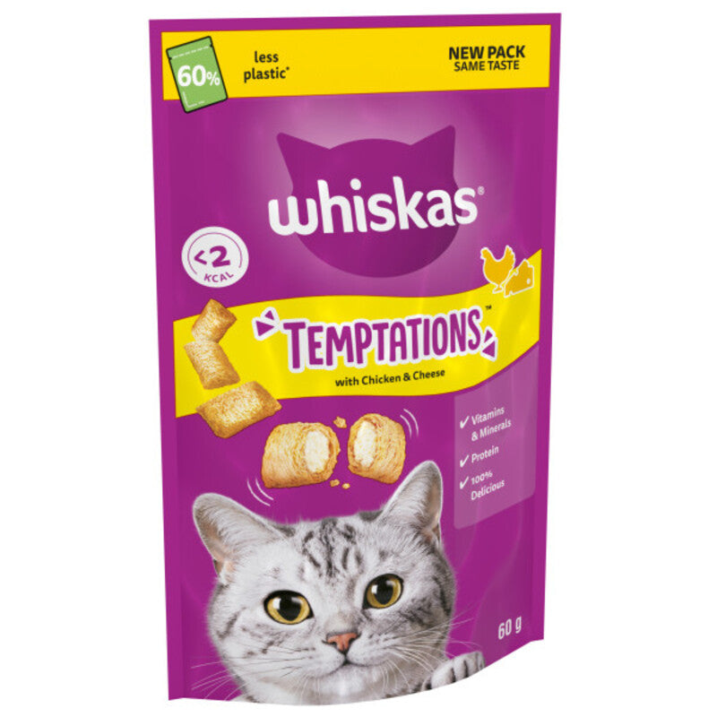 Whiskas Temptations Chicken & Cheese Cat Treats 60g