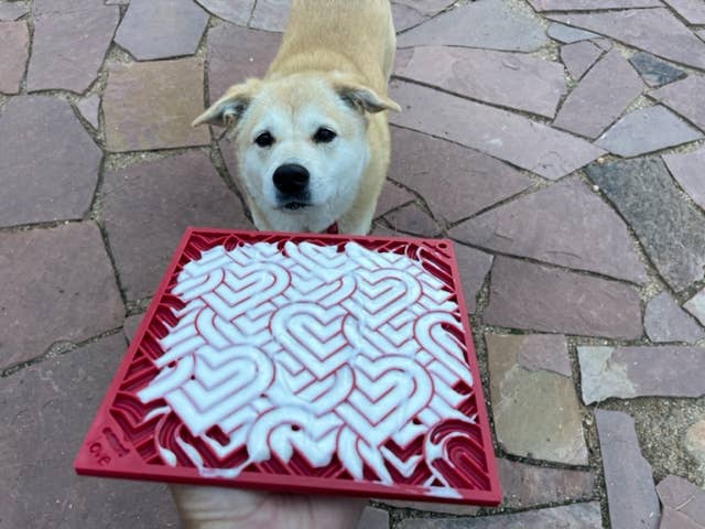 Heart Design Valentine Enrichment Lick Mat: Small