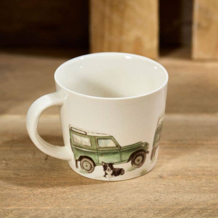 Landy Full Wrap Stoneware Mug With Collie Dog