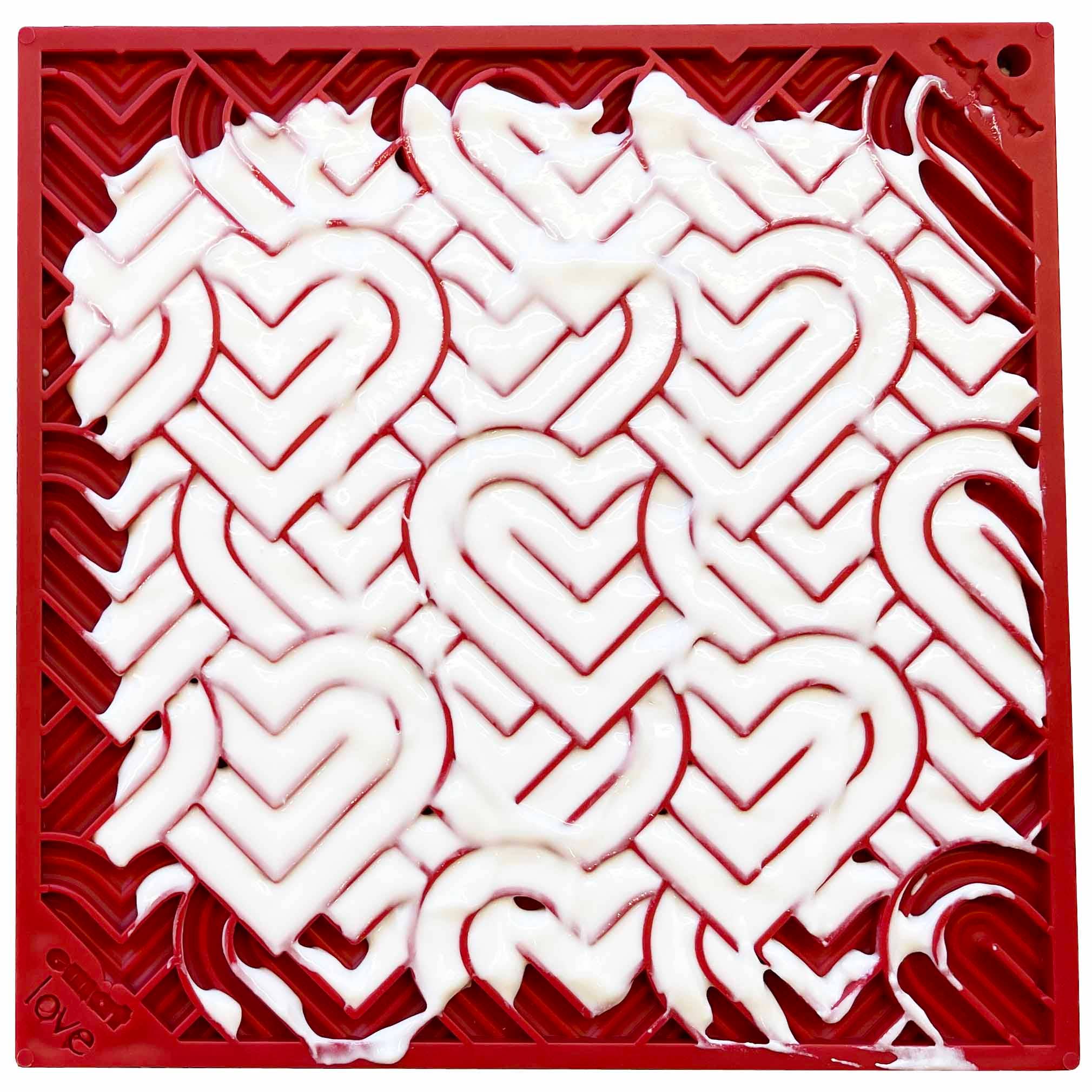 Heart Design Valentine Enrichment Lick Mat: Small