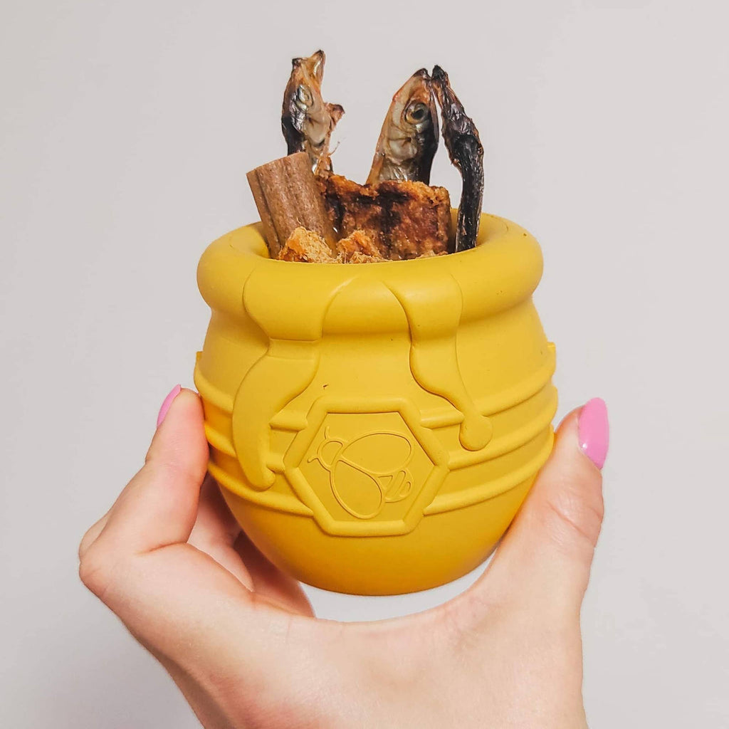 PUP-X Honey Pot Treat Dispenser: Yellow / Large