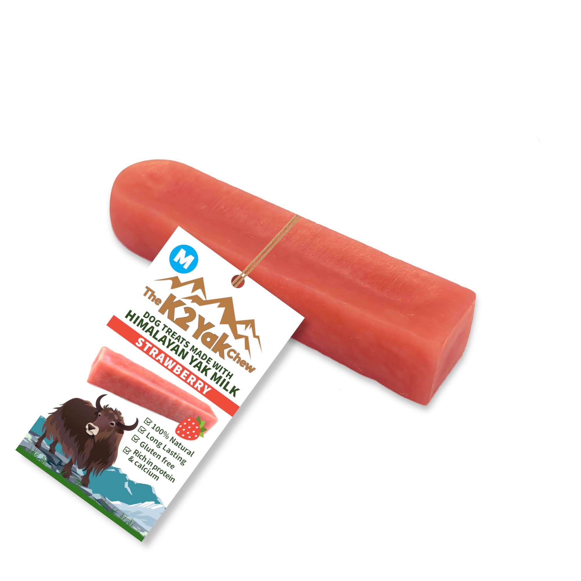 K2 Yak Chews 100% Natural Dog Treats Strawberry Medium