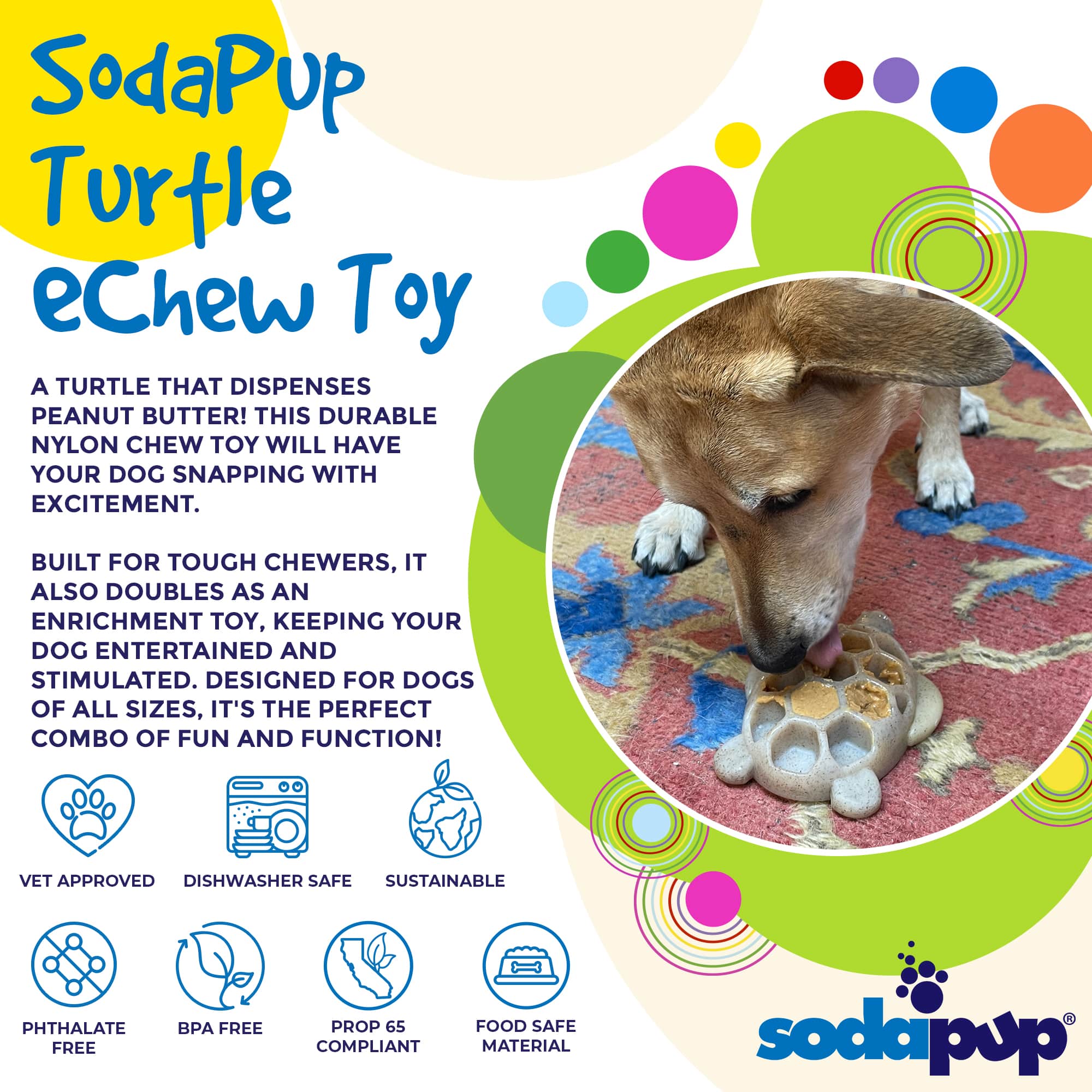 Turtle Durable Nylon Chew and Enrichment Toy: Turtle Nylon Toy - Brown