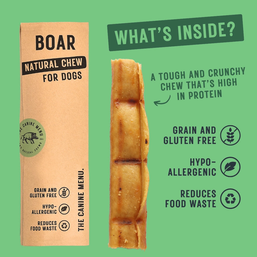The Canine Menu Natural Dog Chew Boar