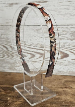Foxy Pheasant Slim Headband - Chocolate Cock Pheasant