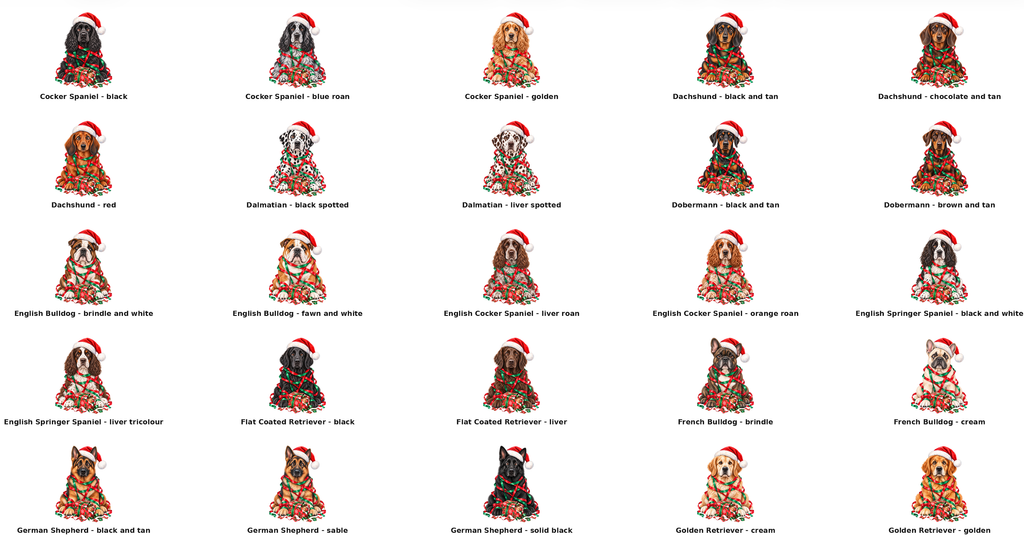 Mischievous Tangled Christmas Dogs Sack: Labrador Retriever - black / Small Sack