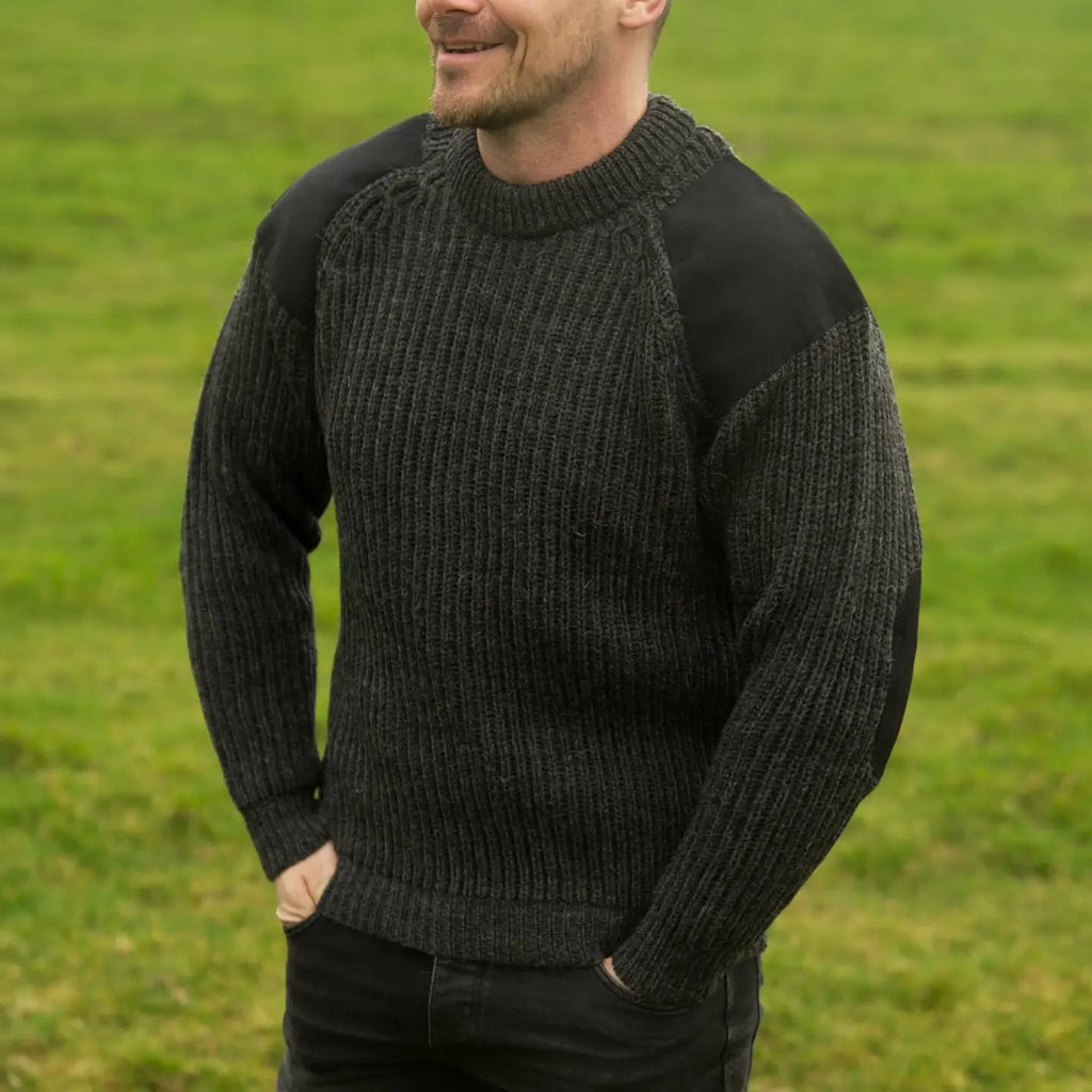 British Wool Shooting Jumper - Charcoal