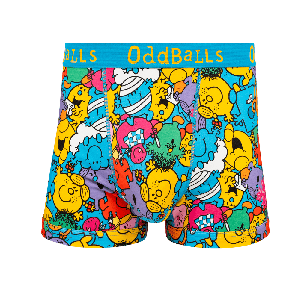 OddBalls Mr Men Multi - Mens Cotton Boxer Shorts: Medium