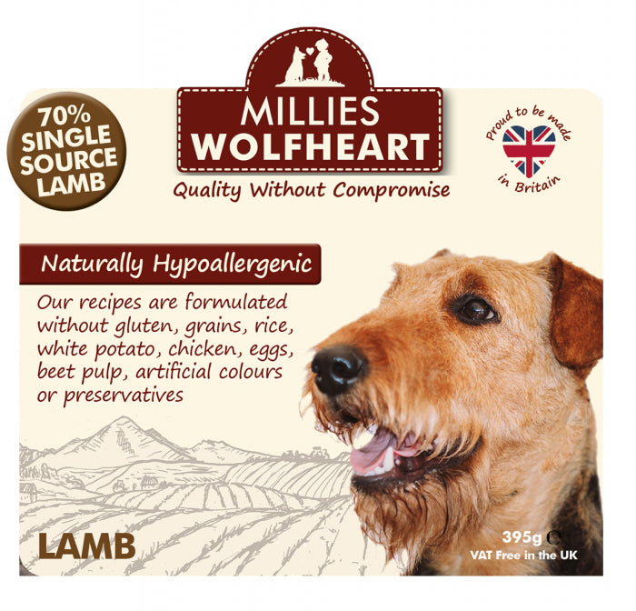 Millies Wolfheart Lamb & Veg Wet Food Single Can